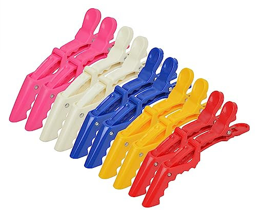 10 Stück Haarspangen für Friseur Abteilklammern Krokodil HaarKlammern Professionelle Styling Spange (Mischfarben)