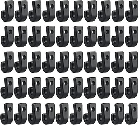 Bestgle 50 Packs Nylon Lashing Hook Bungee Shock Cord J Hooks Rigging Accessories for Kayaks Canoes Boats Rowing Boats
