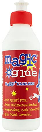 KAMABEN Magic® Transparent Flexible Artist Glue 250g | Best for Wood Paper Cardboard Fabrics Glass Porcelain Ceramics Cork Aluminium Polyester Foil Concrete Polystyrene Book Spines Decoupage Model DIY