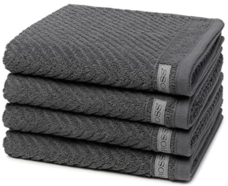 Ross - Smart - 4 X Handtuch - im Set (50 X 100cm Schiefer)