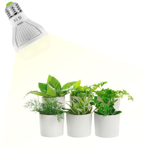 SANSI LED Pflanzenlampe, Vollspektrum 10W Grow Light (150W Äquivalent) mit mattierter optischer Linse 120° Abstrahlwinkel für hohe PPFD, energiesparende Grow Light für Obst und Blumen