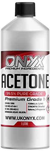 Onyx 1 Litre Acetone 99.5% Pure High Strength Acrylic Nail Tip Polish Remover UV/LED Gel Soak Off 1000ml Clear