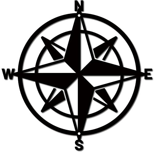 CREATCABIN Nautischer Kompass Wanddekoration Metall Wandkunst Wandbehang Ornament Eisenskulptur Schild Für Drinnen Draußen Zuhause Wohnzimmer Küche Garten Büro Dekoration Geschenk 11.8 x 11.8(5) cm