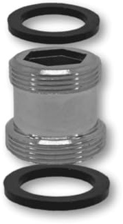 Wasserhahn Adapter AG M20 auf AG M22 - Gewindeadapter aus verchromten Messing, ideal für einen Wasserhahnfilter oder Luftsprudler