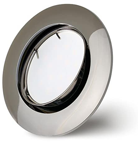 NCC-Licht Set Einbaustrahler gunmetal Ø68mm Lochbohrung mit LED Modul 5 Watt 400 Lumen Warmweiß 2700K ultra flach 30mm schwenkbar