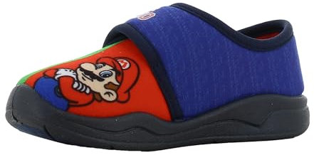 Leomil Super Mario Hausschuhe Hausschuhe Kinder Junge 32, Ideal für Kindergarten oder Zuhause, Blau
