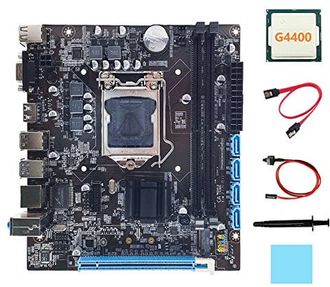 Echwave H110 Desktop Scheda Madre+G4400 CPU+ SATA+ Interruttore+Grasso Termico+Pad Termico LGA1151 DDR4 per 6/7/8Th CPU