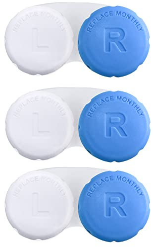 RHUI Cases for Contact Lens, Travel Daily Use 3 Pack Navy Blue