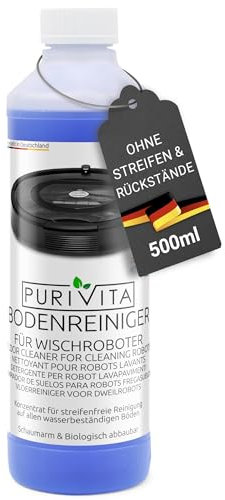 PURIVITA® Wischroboter Bodenreiniger Reinigungsmittel [500ML] - Putzmittel für Saugroboter & Wischroboter - Reiniger Saugwischer - Waschsauger - Staubsauger Roboter Reiniger Konzentrat