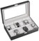 ProCase Uhrenbox, Uhrenkasten mit Glasdeckel, Uhrenkoffer mit Uhrenkissen, Uhrenaufbewahrung, Uhrenschatulle PU-Leder Uhrenkasten, Watch Box - 12 Fächer, Schwarz