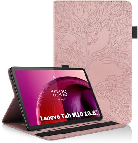 Vkooer Funda para Lenovo Tab M10 5G 2023 (10,6 pulgadas) Premium PU Cuero Funda Flip Wallet Case con Soporte Soporte Soporte Lápiz para Lenovo Tab M10 10.6'' TB-360ZU Tableta, Oro Rosa