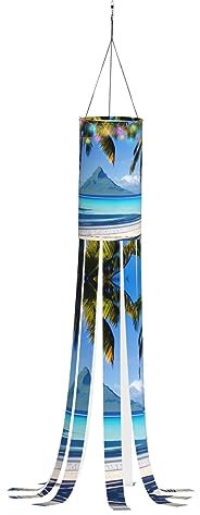 Tahiti Strände Halloween Windsack - Leichte und elegante Urlaubsdekoration mit 9 Schwänzen und LED-Lichtern
