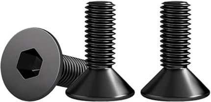 Drenky M8 X 10 mm Viti A Testa Svasata con Esagono Incassato Nero in Acciaio Inox A2 V2A Viti Testa Svasata Norma DIN 7991 / ISO 10642 Filettatura Completa Bullone Meccanico, 10 Pezzi