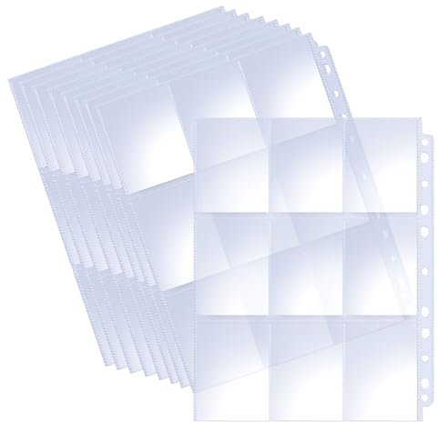 Oderra 648 Sammelkarten Hüllen, 36 Seiten Pockets Sammelkarten, Taschen auf beiden Seiten, Pokemon hüllen für Sammelkartenspiele, Transparent Leere Sammelalbum