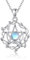 JERWLI Pentagram Halskette für Frauen Sterling Silber Pentagram Wicca Schmuck Mondstein Halskette Geschenke für Mädchen