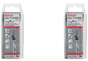 Bosch Professional 5 x Jigsaw blade T 101 BR Clean for Wood (for softwood, straight cut, accessories jigsaw), Silver (Pack of 2)