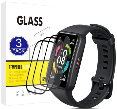 X-Dision [3 Pack] Protector de Pantalla Compatible con Honor Band 6,[Resistente a los arañazos][Cubierta Completa Curvada en 3D] Protector para