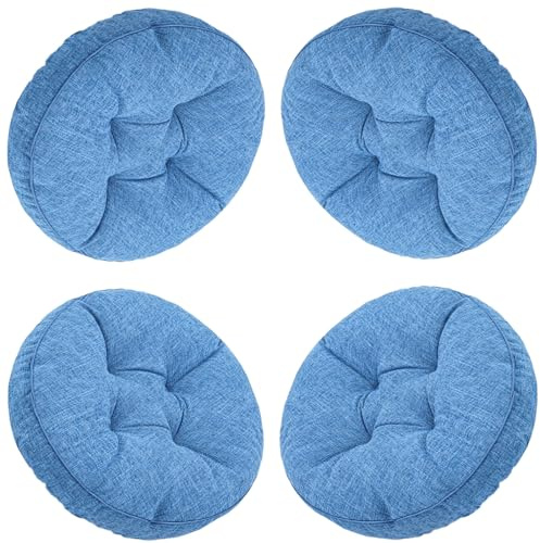 uyeoco 1/2/4 er Set Stuhlkissen 40cm/45cmx9cm Dicke Auflagen rund Sitzkissen StühleSitzauflage für Indoor und Outdoor Polsterung Steppkissen/Bodenkissen(A9,4pcs,40x40cm)
