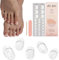 DMQ Semi Cured Gel Toenail Strips - 26Pcs Soft Gel Toenail Stickers - French Toenail Wraps Self Adhesive - Long-Lasting Gel Nail Wraps UV Lamp Required - Easy Apply & Remove DIY Nail