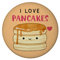 Pancake Magnet rund mit Spruch I Love Pancakes Kawaii Chibi Design Japanisch inspiriert Für Pfannkuchen- Waffel- und Nachtisch-Fans