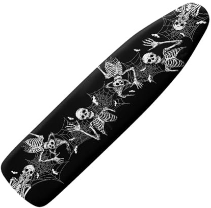 HUGS IDEA Bügelbrettbezug, lustiger Totenkopf-Skelett-Bügelbrett, gepolsterter Bezug, Staubschutz, wärmereflektierender Schutzbezug, Sonnenblumen-Geschenke für Zuhause, Bügelbrettbezug, Zubehör