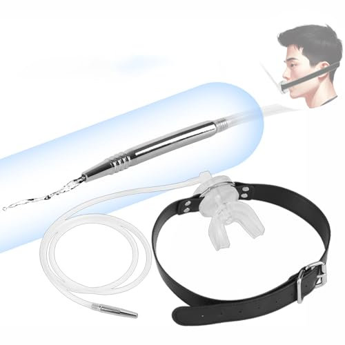 Hmxseu Knebel Mund Mundknebel Ballgag Mouth Gagball mit Katheter & Edelstahl Harnröhren Dilatator Gag Mundknebel Fetisch Bondage-Set SM Erotik Sex Spielzeug für Erwachsene Frauen Männer Paare (87mm)