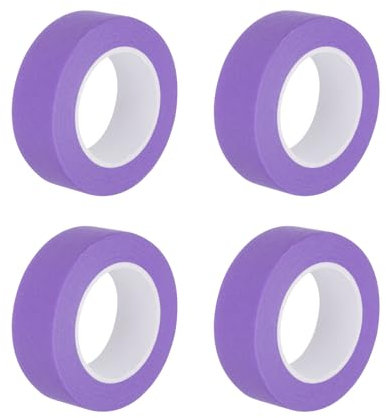 sourcing map Lot de 4 rouleaux de ruban de masquage violet de 2,3 cm de large pour la maison, le bureau, les entrepreneurs commerciaux, peinture sans gouttes