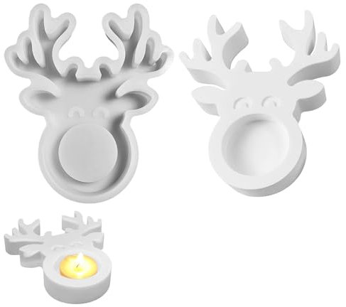 Silikonformen Gießformen Weihnachten, Silikonform Weihnachten Elch, Silikonform Kerzenhalter, Gießformen Silikon Weihnachten Elch, 3D Elch Silikon Gießform Kerzenhalter für Weihnachten Kerze
