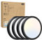 slochi 4Pack Bathroom Light, 3000K/4000K/6500K 3 Color Temperature, Waterproof IP44, Small, Round, Modern, 15W 1500LM Flush Ceiling Light for Bathroom, Kitchen, Bedroom, Hallway and More,Ø18CM(Black)