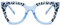 AOOLIA Oversize Lesebrille Damen, Leichte Frühling und Sommer Designer Brillengestelle, Anti-Blaulicht Lesehilfe (Blau, 3, x)