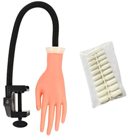 Mikinona 1Ensemble Main Entraînement Silicone pour Manucure avec Pointes Ongles Fausse Outils de Pratique pour Nail Art Modèle Flexible et Réutilisable