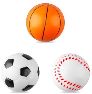 Tabanzhe Weicher Schaumstoff-Ball für Kinder, 6 cm, 3 Stück, Mini-Tennis, Cricketbälle für Kinder, drinnen und draußen, Geburtstagsparty-Spielzubehör