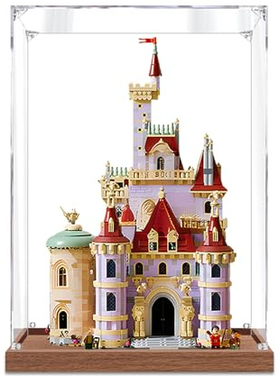 Acryl-Vitrine für Lego 43263 Die Schöne und das Biest Schloss Bauset, Staubdichte Transparente Box - Nur Vitrine, Schaukasten Kompatibel mit Lego 43263 (2mm)