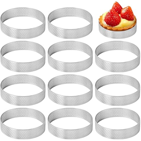 Xyvor 12 Pièces Cercle à Pâtisserie, Ø 6cm Anneaux à Tartelette Moules