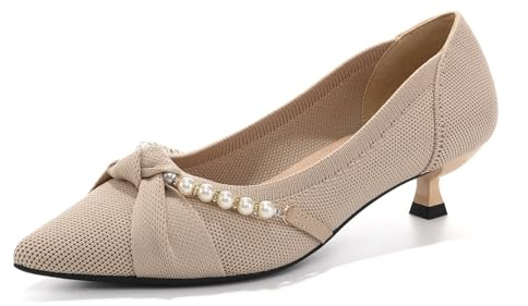 HROYL Escarpins Femme Petit Talon Bout Pointu Confort Chaussures de Bureau Femme