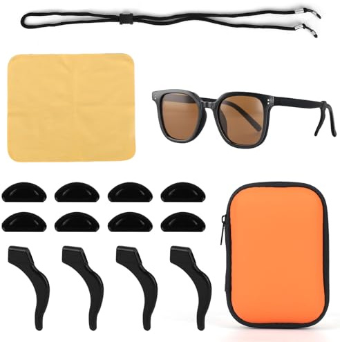 Goktvai Smart Glasses Accessories Kit for Meta Headliner Skyler, Including Glasses Lanyard Storage Case Cleaning Cloth Nose Pads & Temple Grips