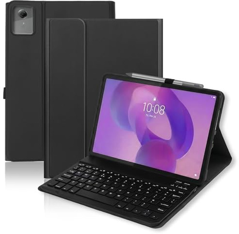 For Lenovo Idea Tablet 11 inch Case with Keyboard (TB336FU/TB336ZU) 2025, UK Layout Wireless Detachable Bluetooth Keyboard with Slim Protective Case for Lenovo 11 inch Tablet,Black