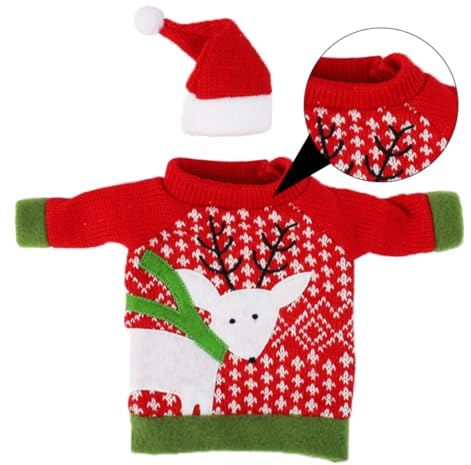 ELAYARD Christmas Wine Bottle Bag with Deer Pattern Holiday Wine Bottle Protection Cover for Party Decoration and Packaging