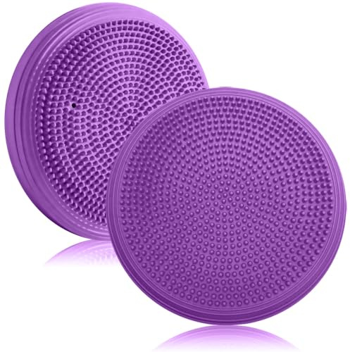 CEWROM Balance Kissen mit Pumpe, Erwachsene Balancekissen Ballsitzkissen mit Luftpumpe, Durchmesser 34 cm Balance Training Yoga Matte Massage Board Physiokissen für Fitness, Yoga, Reha