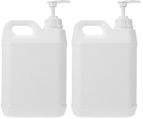 IWOWHERO 2pcs Plastic Shower Body Wash Dispenser Bottle 2.5l Large Capacity Refillable Pump Container for Shampoo, Hand Soap Shower Gel Salon Kitchen Use