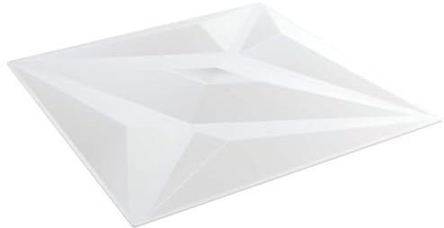 Lot de 12 panneaux muraux en mousse XPS - Blanc - 50 x 50 cm - Revêtement mural 3D - Pour salon, chambre à coucher - Décoration DIY - Montage facile et surface facile d'entretien
