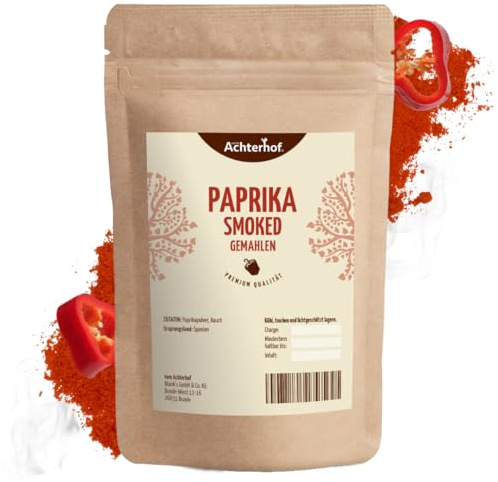 Paprika smoked (500g) süß geräuchert Paprikapulver original spanisch Pimenton de la Vera vom-Achterhof