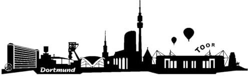 Skyline4u Wandtattoo Dortmund Skyline mehrere Größen 100 x 30cm schwarz