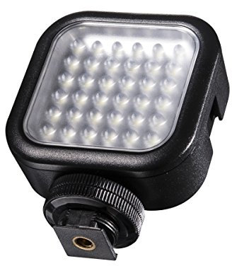 Walimex pro LED-Videoleuchte mit 36 LEDs, 3 W, Kamera Beleuchtung stufenlos dimmbar, erweiterbares Fotolicht mit Stecksystem, Videolicht für Aktion Kamera, Camcorder und DSLR