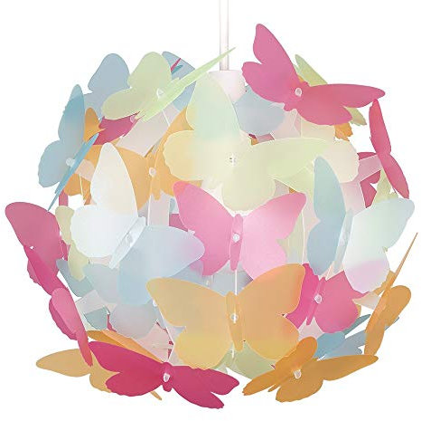 MiniSun | Modern Multi Coloured Butterflies Ceiling Pendant Light Shade | Pendant Lights, Home Décor & Improvement Essential | 315mm Shade Width