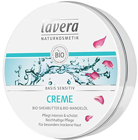 lavera Creme basis sensitiv ∙ Intensive Pflege ∙ Bio-Sheabutter & Mandel ∙ Hautpflegecreme ∙ vegan ✔ Bio Pflanzenwirkstoffe ✔ Naturkosmetik ✔ Natural ✔ Kosmetik Körperpflege 1er Pack (1x150ml)