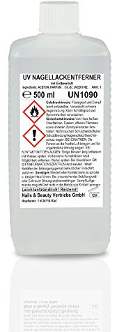 N&BF 500ml UV Nagellackentferner mit Erdbeerduft | Nail Polish Remover Rosa | Nagelcleaner Erdbeere zum Entfernen von UV Gel Nagellack | Soak-Off Entferner Aceton