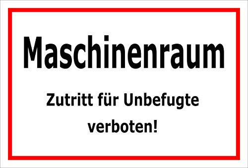 Melis-Folienwerkstatt Schild - Maschinenraum - 30x20cm | 3mm Aluverbund – S00070-140-B -20 VAR