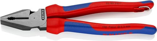 Knipex Kraft-Kombizange schwarz atramentiert, mit Mehrkomponenten-Hüllen, mit Befestigungsöse zum Anbringen einer Absturzsicherung 225 mm 02 02 225 T