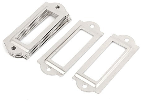 sourcing map 10pcs Porte-étiquettes Bureau fichier tiroir nom porte-carte ton argent